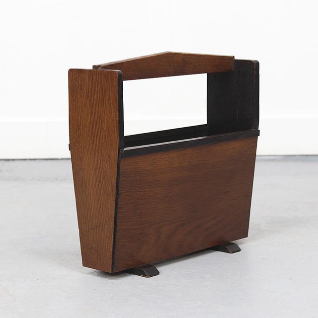 Wood Art Deco Design Magazine Rack For Sale - Image 7 of 9