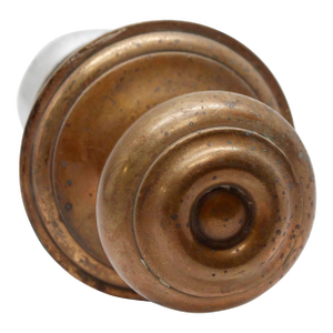 Large Brass & Brushed Aluminum Mid Century Modern Door Knobs