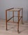 Wooden food trolley with gilded brass inserts, two glass shelves, Italian design, 1960s.