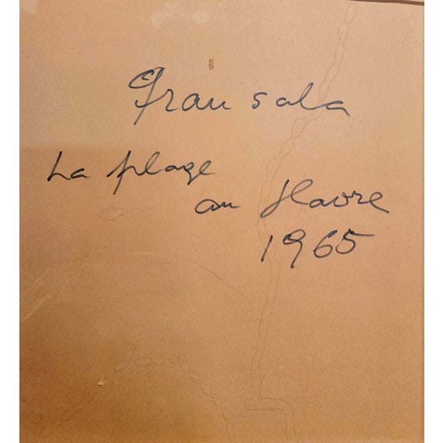 Emilio Grau-Sala -Le Havre Beach North of France 1965 Oil Painting For Sale - Image 10 of 12