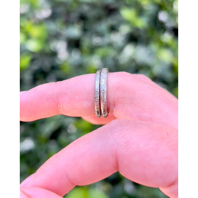 Silver Vintage Belais Wedding Band, Berta, Size 6, 14k For Sale - Image 8 of 8