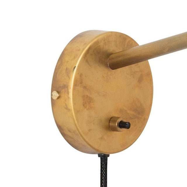 Grenverk Raw Brass Short Wall Lamp by Johan Carpner for Konsthantverk For Sale - Image 4 of 6