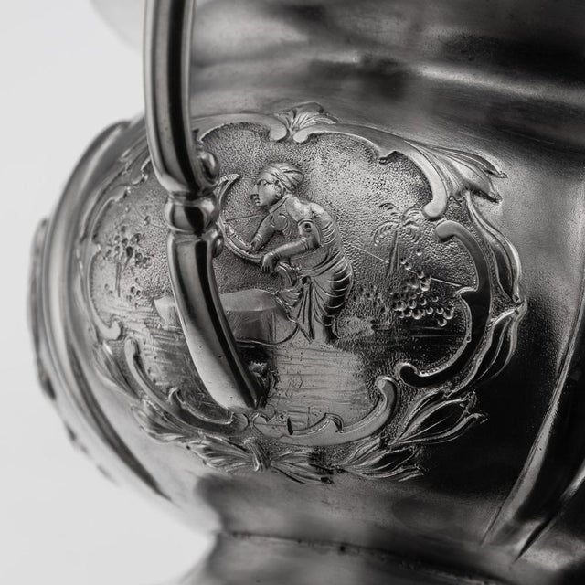 Antique Indian Silver Tea Set from Bangalore, 1890, Set of 3 For Sale - Image 17 of 18