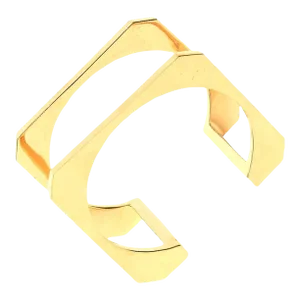Vintage Gold Plated Sculptural and Architectural Modernist Cuff Bracelet