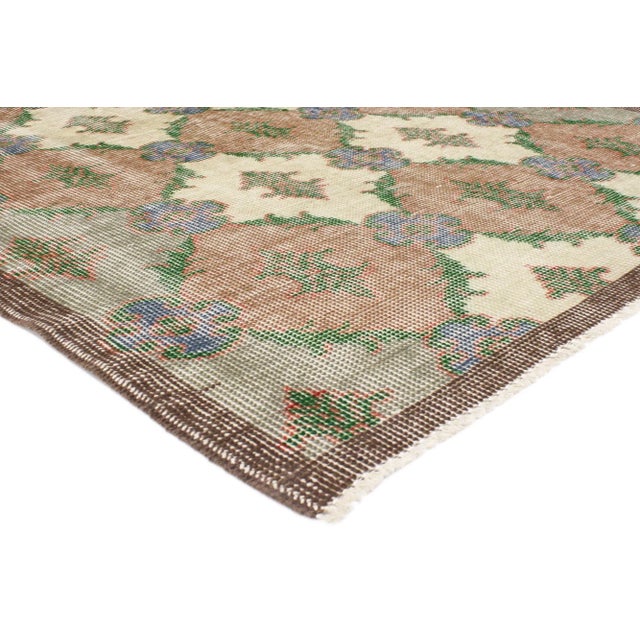 51974 Distressed Vintage Turkish Sivas Rug, 02'11 x 06'03. With a blend of modern Industrial Art Deco style and timeless...