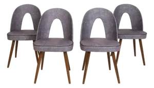 Mid Century Modern Sculptural Arch Back Dining Chairs, Set of 4, C. 1960's