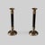Hollywood Regency Vintage Neoclassical Brass and Black Metal Column Candlesticks, 1980s, Set of 2 For Sale - Image 3 of 10