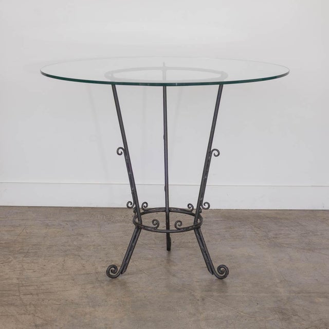 1920s Spanish Wrought Iron and Glass Center Table For Sale In Los Angeles - Image 6 of 14