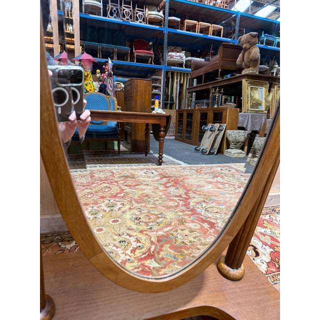 Art Deco Cheval Glass and Beveled Glass Mirror For Sale - Image 5 of 9