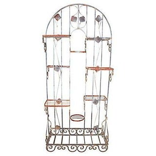 Wrought Iron Double Sided Plant Stand For Sale