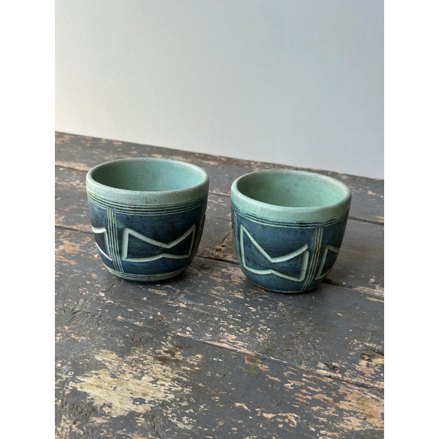 Vintage Puerto Rican Pottery Incised Glazed Vessels by Hal Lasky, a Pair, Circa 1963 For Sale - Image 17 of 17