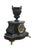Antique Michelant & Laligant cassolette trophy urn mantle clock. Made with black slate featuring a bronze cassolette urn...