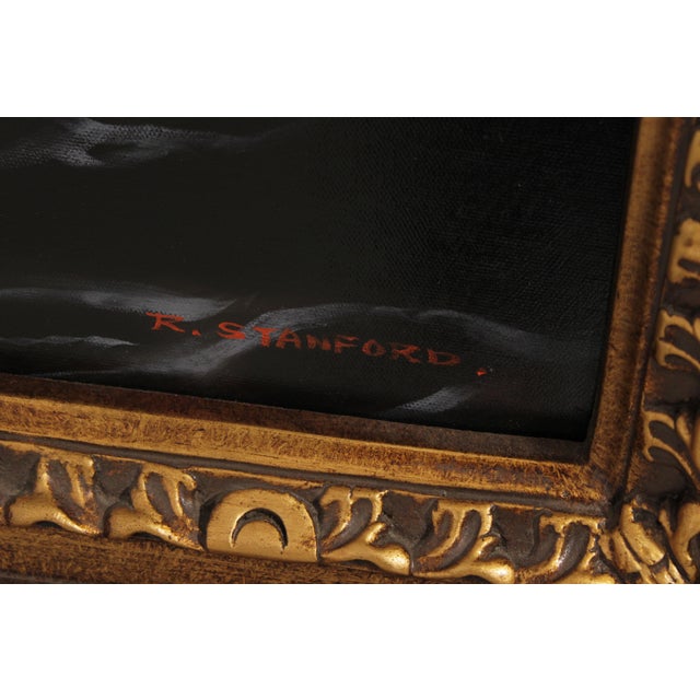 Paint Oil on Canvas Painting Woman Sitting - Signed For Sale - Image 7 of 17