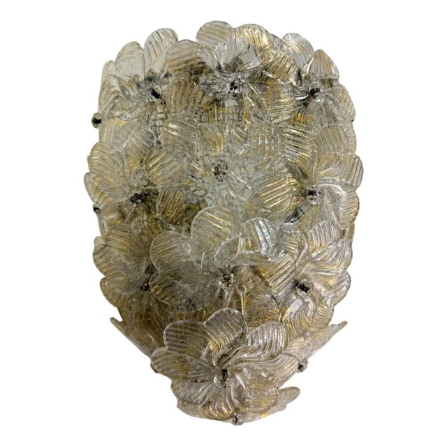 Murano Glass Wall Lamp in the style of Barovier & Toso, 1950s For Sale