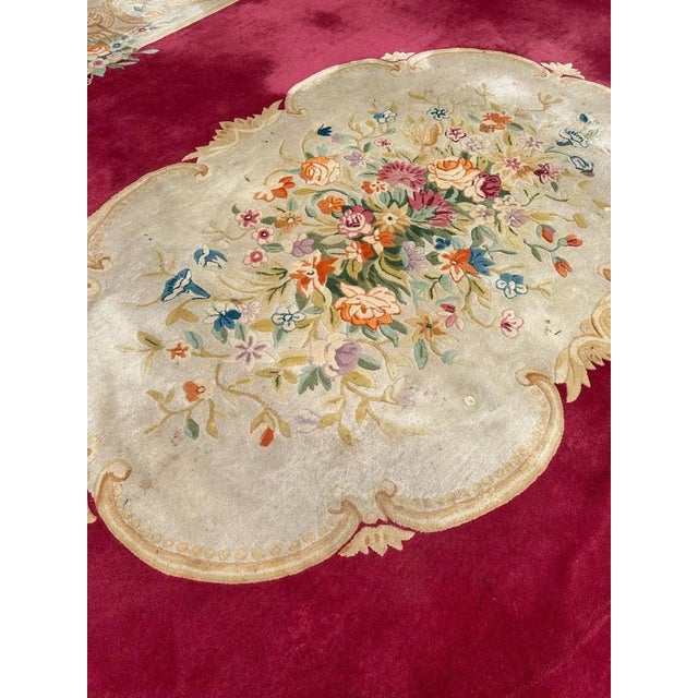 1950s Large Savonnerie Hand Tufted Rug, 1950s For Sale - Image 5 of 18
