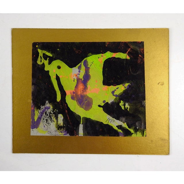 Mid-Century Modern Mid 20th Century Josephine Mahaffey Abstract Dove Painting Texas Artist For Sale - Image 3 of 3