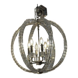Visual Comfort Signature Crystal Cube Six-Light Chandelier For Sale