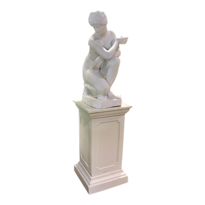 Italian Marble Nude Sculpture on Pedestal