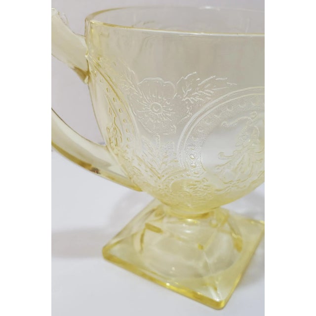 Glass 1930s Indiana Horseshoe Yellow Footed Open Sugar For Sale - Image 7 of 12