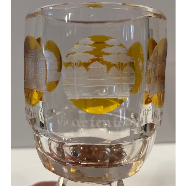 Mid 19th Century Antique Bohemian Amber German Goblet For Sale - Image 5 of 7