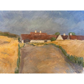 Mid Century Modern Danish Landscape Oil For Sale