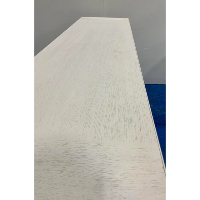 Jonathan Charles Jonathan Charles Transitional Carved Off-White Wood Incus Console Table For Sale - Image 4 of 9