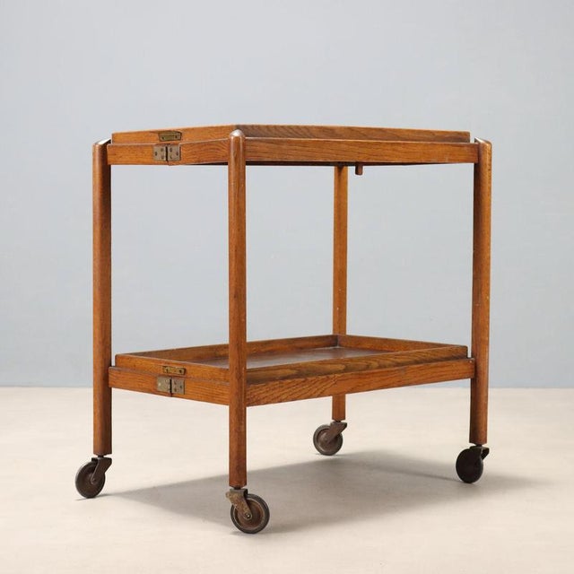 Brown Vintage Service Trolley, 1950s For Sale - Image 8 of 10