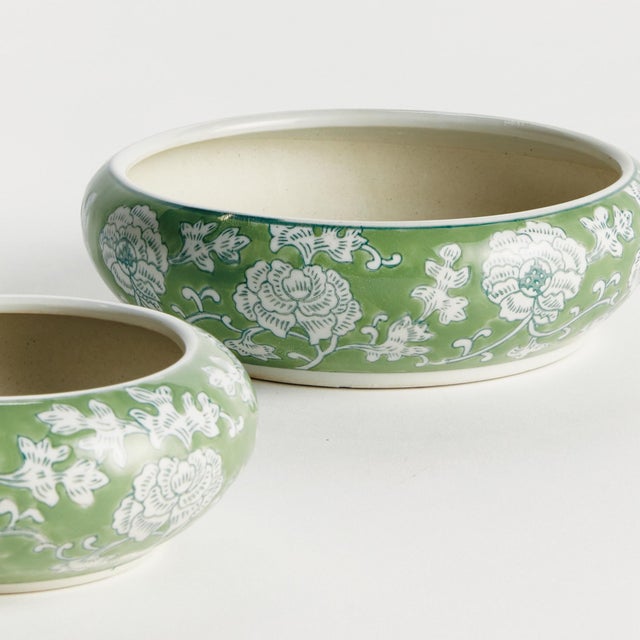 Imperial Lotus Low Pots, Set Of 2 For Sale In Chicago - Image 6 of 7