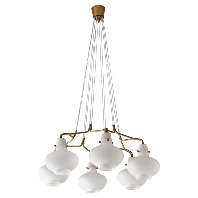 Metal Vintage Chandelier by Hans Bergström for Ateljé Lyktan, 1950s For Sale - Image 7 of 7