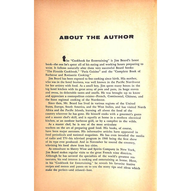 1950s "Cookbook for Entertaining: 489 Tested Recipes and Menus for Every Occasion" 1954 Beard, Jim For Sale - Image 5 of 11