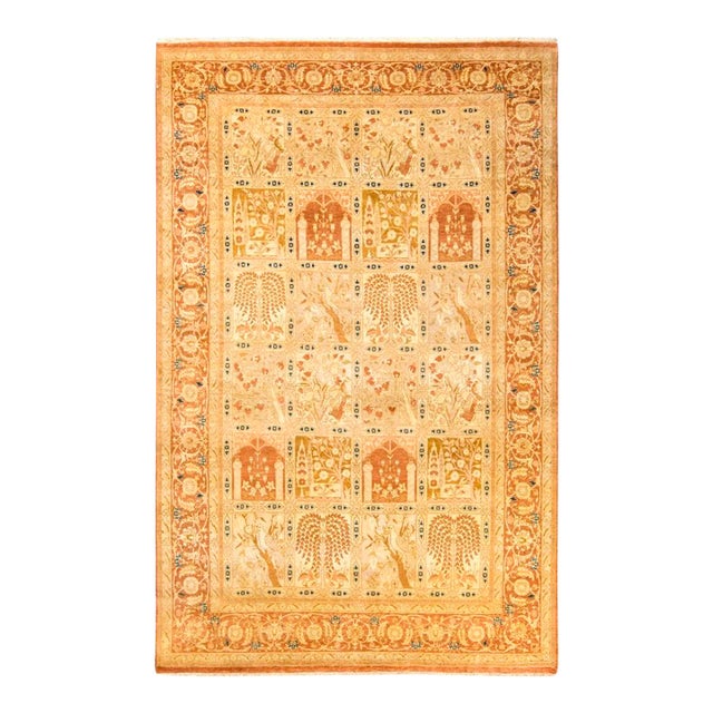 Mogul, One-of-a-Kind Hand-Knotted Area Rug in Brown, 6' 1" x 9' 6" For Sale