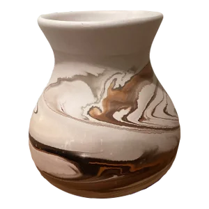 Mid Century Handmade Hand Painted Nemadji Pottery Vase