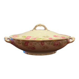 1900s Haviland Limoges for Dulin & Martin Footed Tureen Featuring Roses