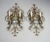 Pair of vintage wall lamps attributed to Maison Bagues. Silver and gold painted metal, mirrored glass inserts and glass...