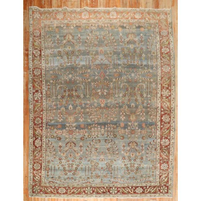Early 20th Century Antique Zabihi Collection Persian Bidjar Floral Room Rug For Sale - Image 5 of 11