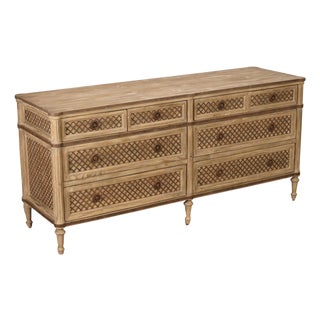 Restoration Hardware Treillage Collection Louis XVI Style Latticework Double Dresser For Sale