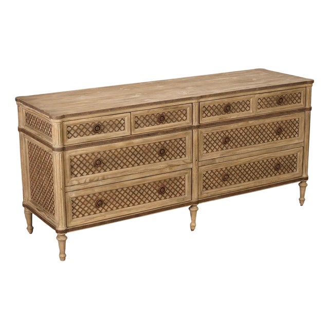 Restoration Hardware Treillage Collection Louis XVI Style Latticework Double Dresser For Sale