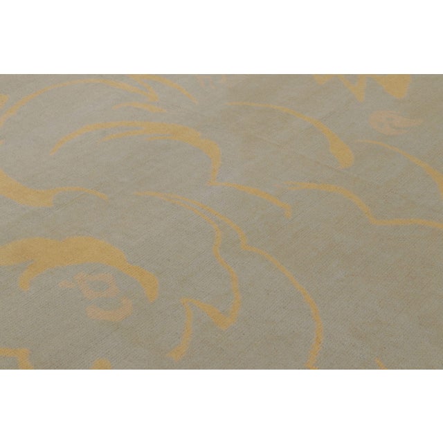 Rug & Kilim Rug & Kilim’s French Art Deco Style Rug in Beige With Gold Curving Patterns For Sale - Image 4 of 8
