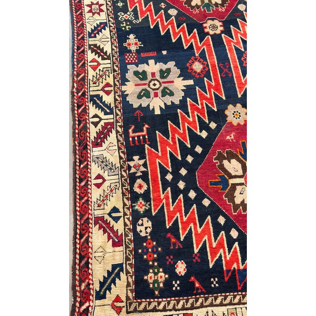 Decorative antique rug woven by Armenian master weavers. Artsakh or Gharabagh. Hard to find size. All wool. Original colors