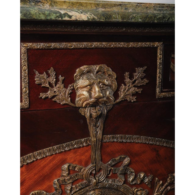 19th Century 19th Century French Empire Sideboard With Gilt Bronze Mounts & Green Marble Top For Sale - Image 5 of 8