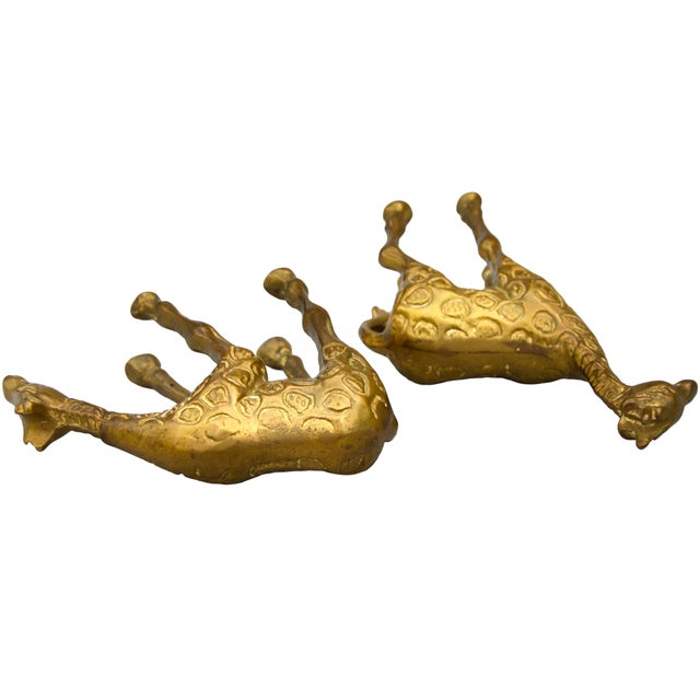 Mid 20th Century Handmade Americana Brass Giraffe Figurines- S/2 For Sale In New York - Image 6 of 6