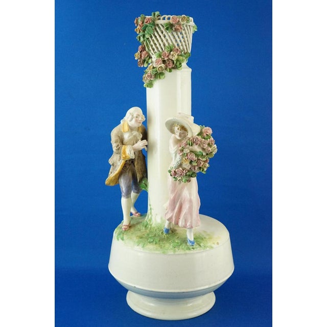 Imposing cast ceramic vase, ceramic with added kaolin, also known as soft porcelain, consisting of a large lower globe on...