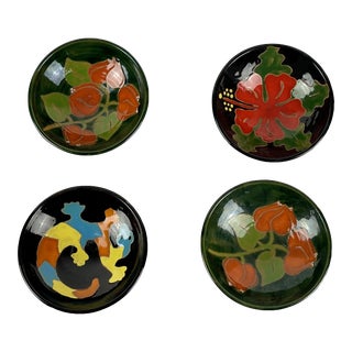 Set of 4 Vintage 1980s Ajoupa Pottery Glazed Bowls For Sale