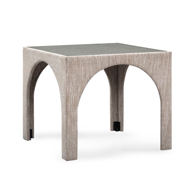 Tomlin Beige Game Table with Glass Top For Sale In Los Angeles - Image 6 of 6