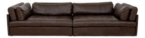 Stendig Brown Leather Three-Seat Sofa
