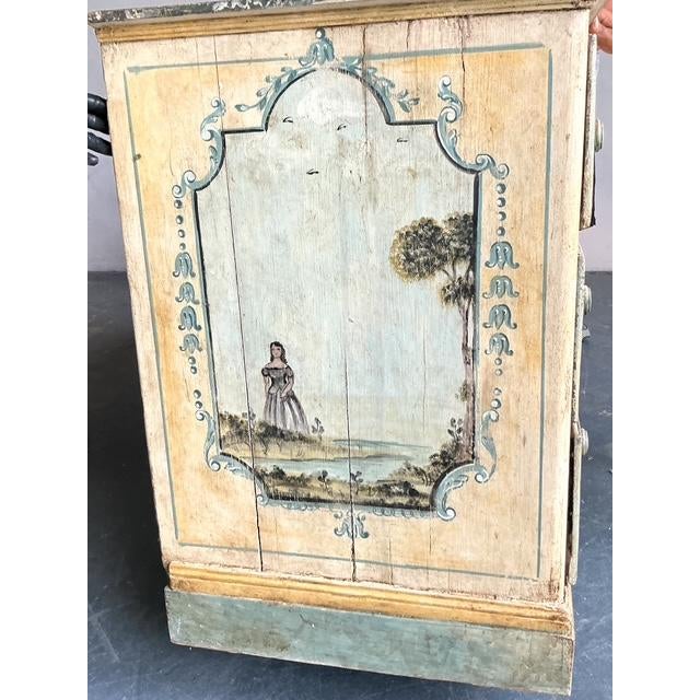 Vintage Boho 19th Century Hand Painted Chest of Drawers For Sale - Image 10 of 12