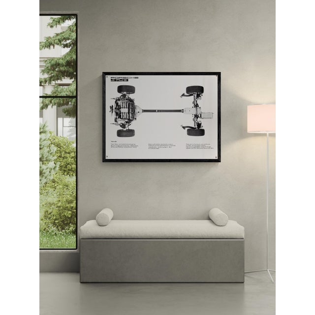 The Piece This original vintage poster presents the Porsche 928, focusing on its innovative transaxle engineering. Issued...