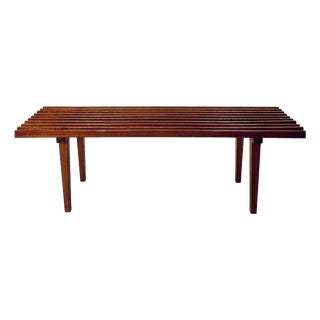 Flower Bench or Side Table with Wooden Slats in Walnut, Germany, 1960s For Sale