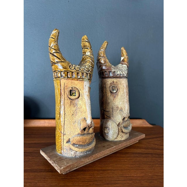 Mid-Century Modern Hal Fromhold Mid Century Ceramic Vikings Sculpture For Sale - Image 3 of 4