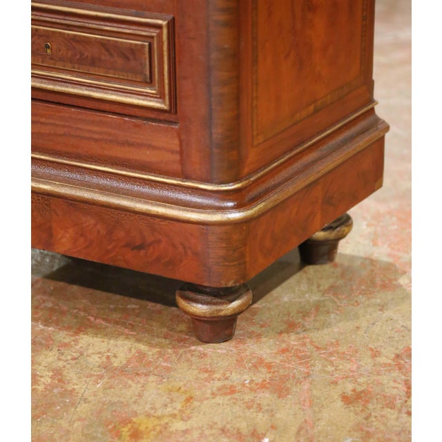 19th Century French Iron Safe With Walnut Veneer & Marble Top by Verstaen, Paris For Sale - Image 15 of 16